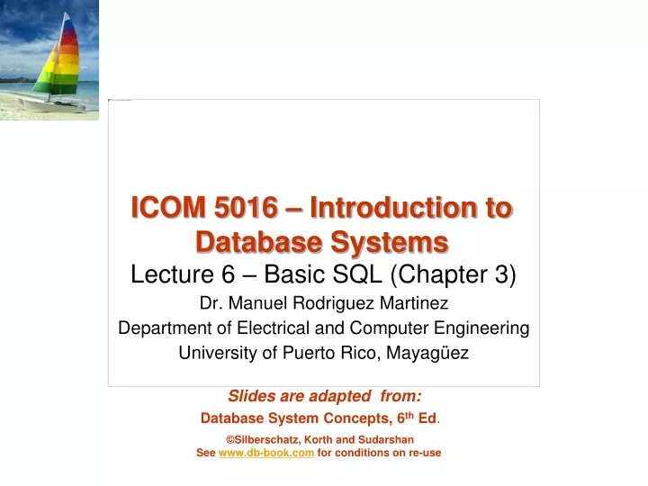 icom 5016 introduction to database systems