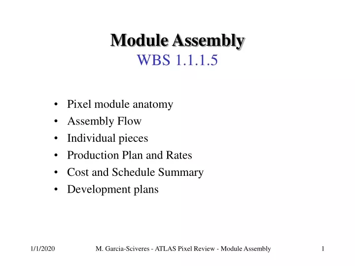 module assembly wbs 1 1 1 5