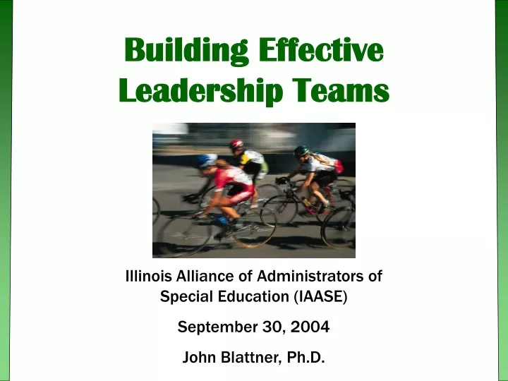 building effective leadership teams