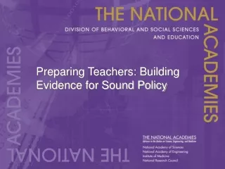 Preparing Teachers: Building Evidence for Sound Policy