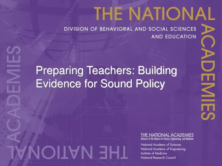 preparing teachers building evidence for sound