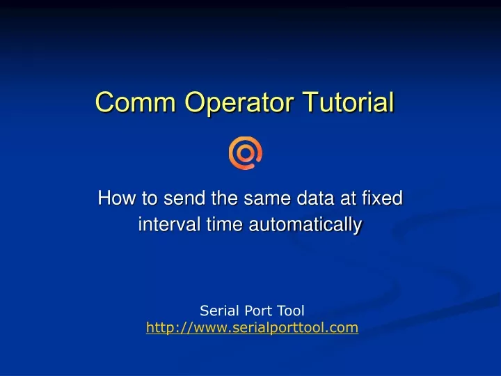 comm operator tutorial