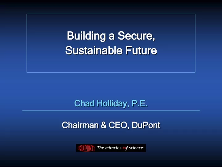 building a secure sustainable future