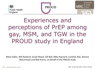 Experiences and perceptions of PrEP among gay, MSM, and TGW in the PROUD study in England
