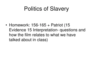 politics of slavery