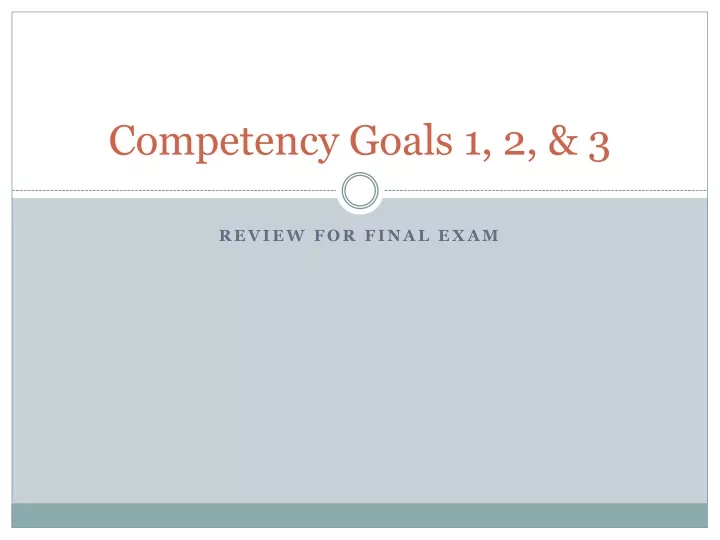 competency goals 1 2 3