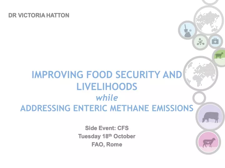 improving food security and livelihoods while addressing enteric methane emissions