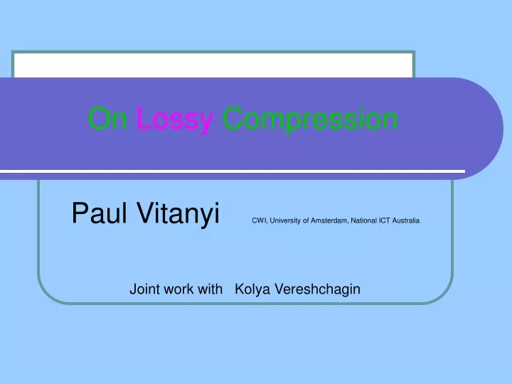 on lossy compression