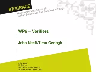 WP6 – Verifiers John Neeft/Timo Gerlagh