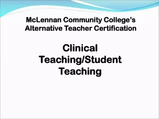 McLennan Community College’s Alternative Teacher Certification