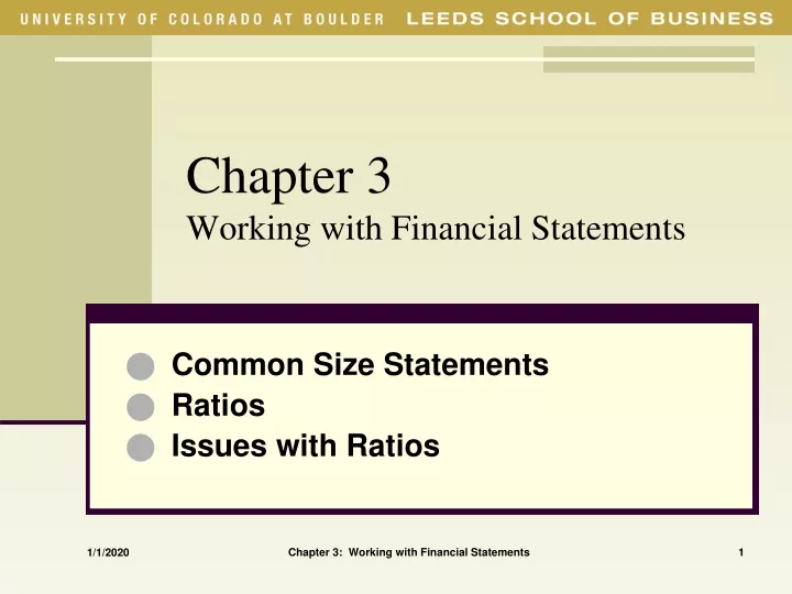 chapter 3 working with financial statements