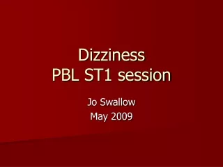 Dizziness PBL ST1 session