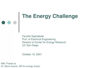 the energy challenge