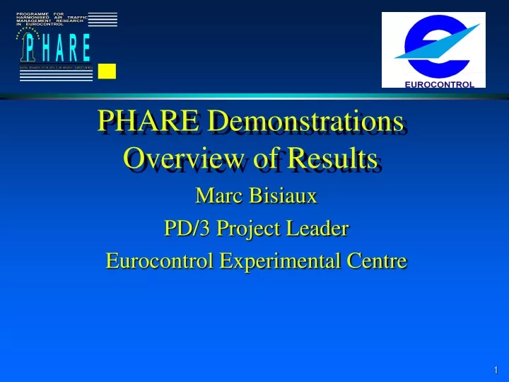 phare demonstrations overview of results