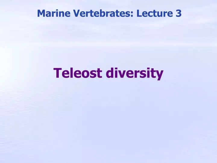 teleost diversity