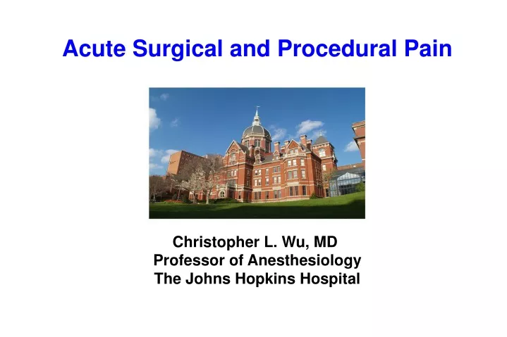 acute surgical and procedural pain