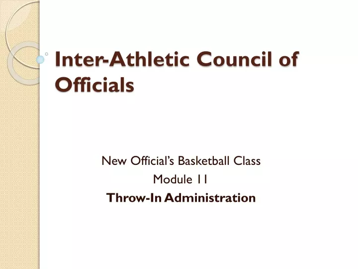 inter athletic council of officials