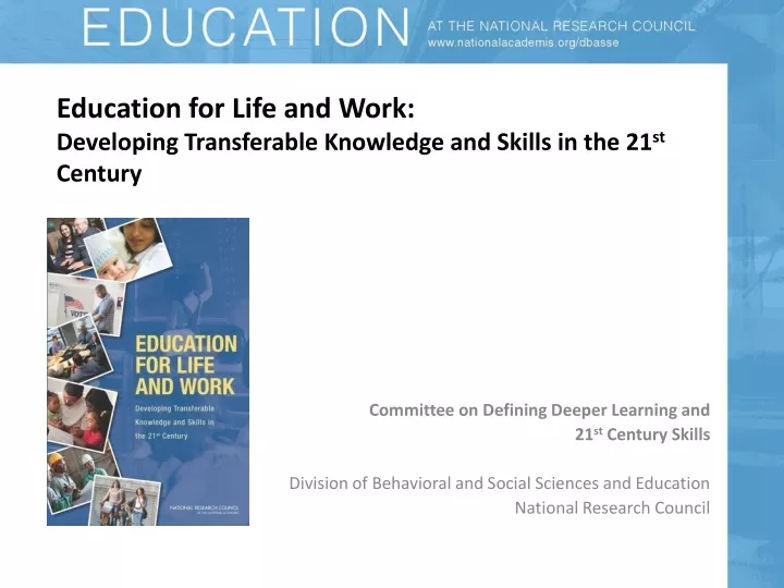 education for life and work developing