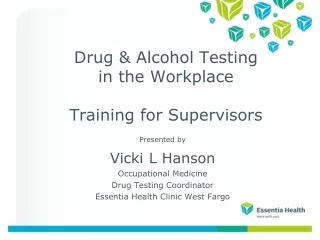 Drug &amp; Alcohol Testing  in the Workplace Training for Supervisors