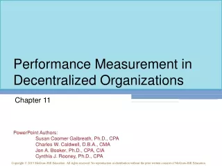 Performance Measurement in Decentralized Organizations