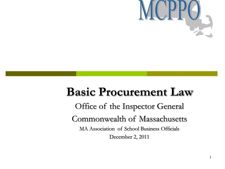basic procurement law