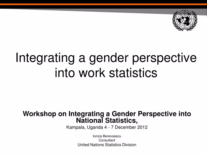 integrating a gender perspective into work statistics