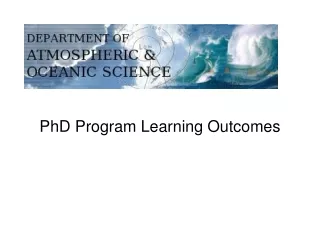 PhD Program Learning Outcomes