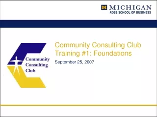 Community Consulting Club Training #1: Foundations