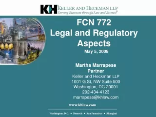 FCN 772 Legal and Regulatory  Aspects