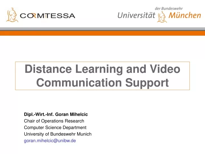 distance learning and video communication support