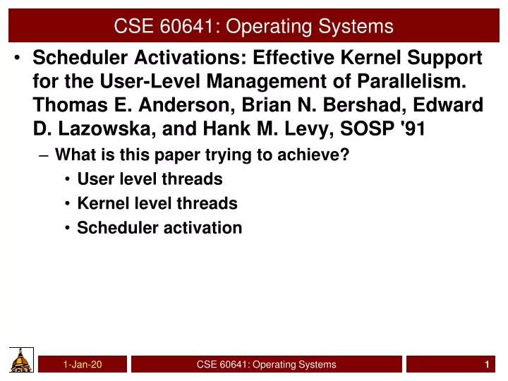 cse 60641 operating systems