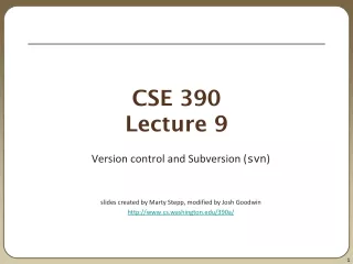 CSE 390 Lecture 9