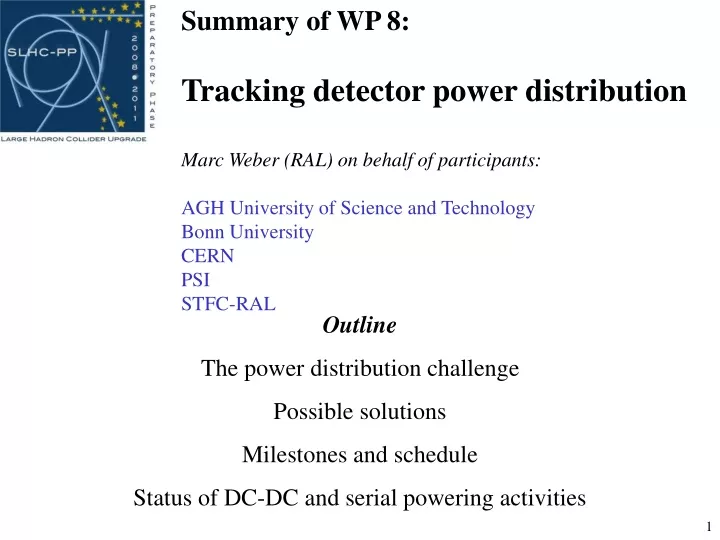 summary of wp 8 tracking detector power
