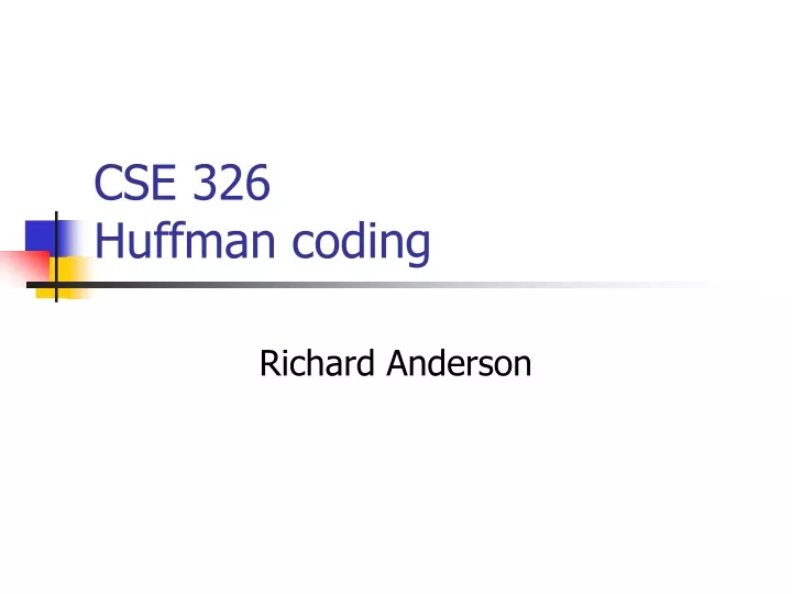 cse 326 huffman coding