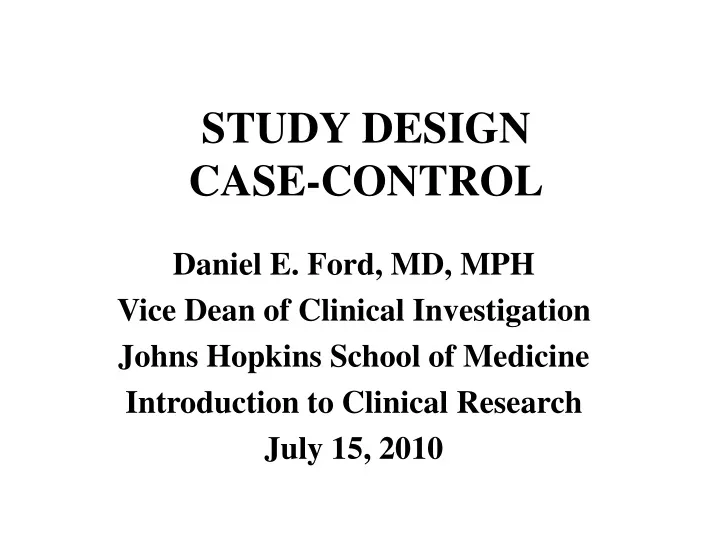 study design case control