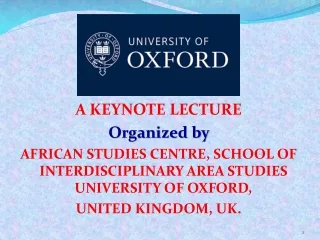 A KEYNOTE LECTURE Organized by