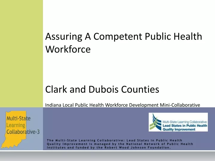 assuring a competent public health workforce