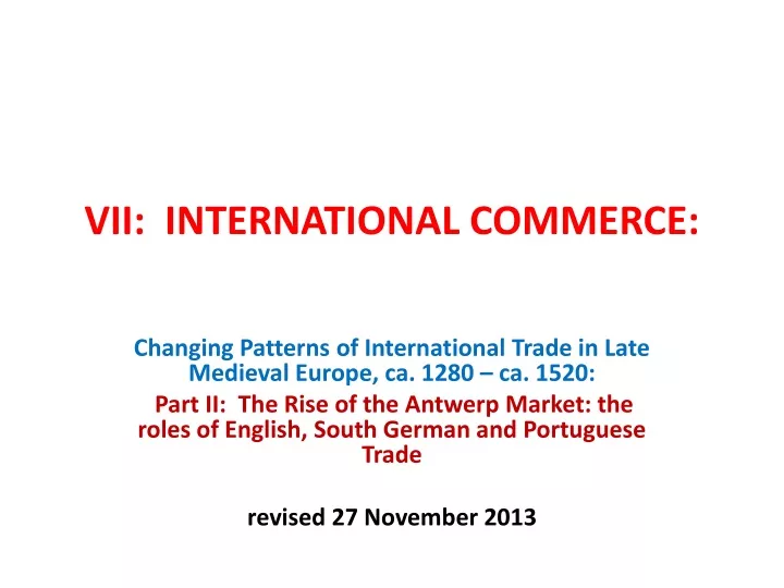 vii international commerce