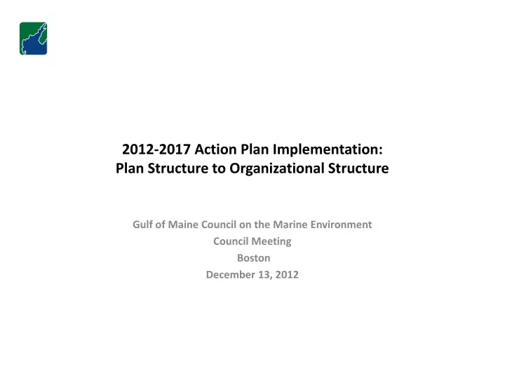 2012 2017 action plan implementation plan structure to organizational structure