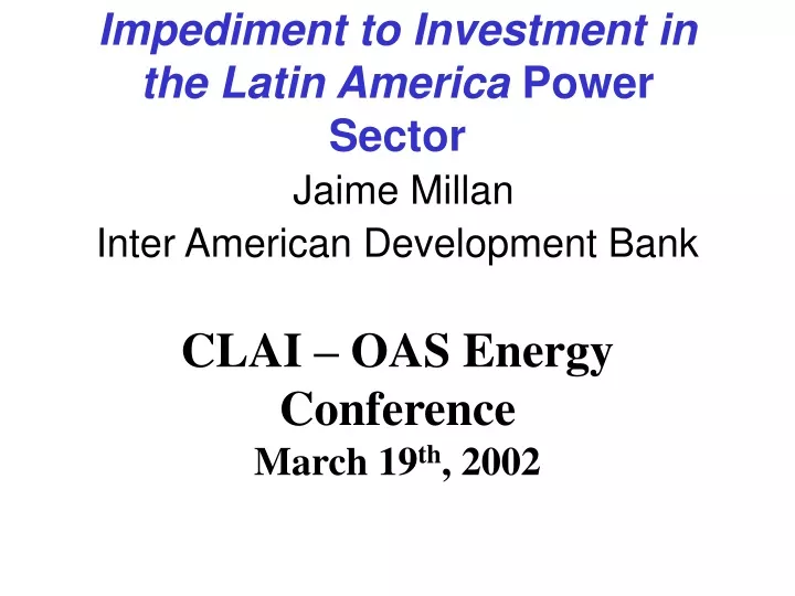 impediment to investment in the latin america