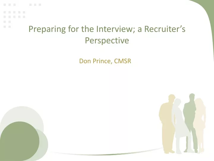 preparing for the interview a recruiter s perspective