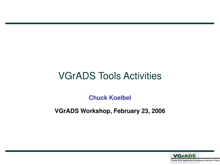 vgrads tools activities