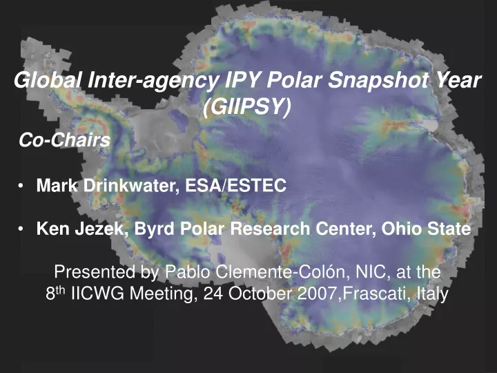 global inter agency ipy polar snapshot year giipsy