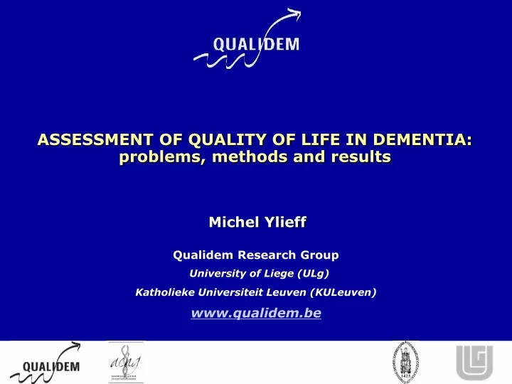 assessment of quality of life in dementia