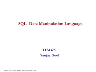 SQL- Data Manipulation Language
