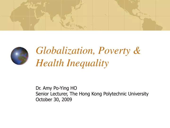 globalization poverty health inequality