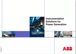 Instrumentation Solutions for  Power Generation