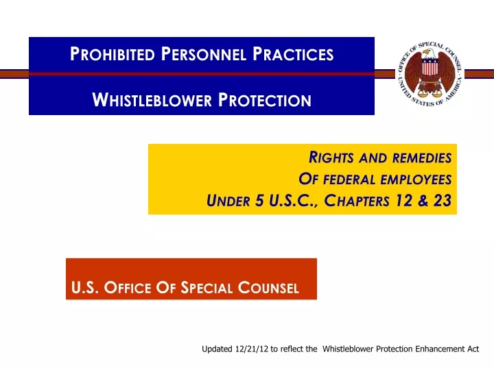 prohibited personnel practices whistleblower