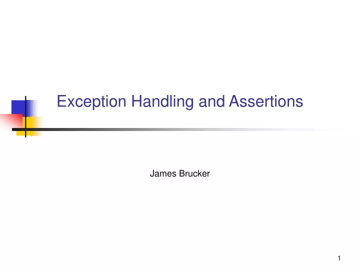 exception handling and assertions