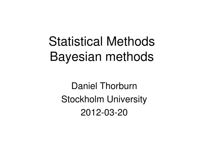 statistical methods bayesian methods